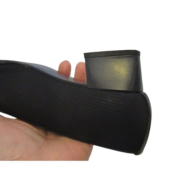 Vintage Stuart Weitzman Black Cloth w Leather Trim Low Heel Shoes in Sz 6 1/2M - Picture 7 of 10